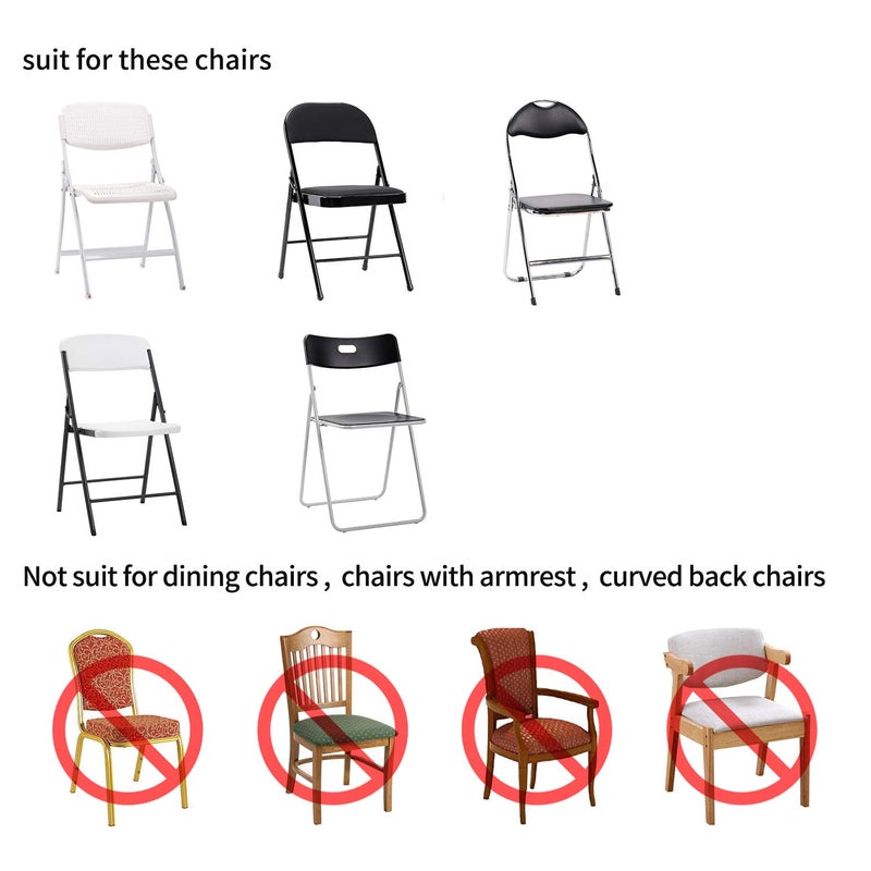 Peomeise Stretch Spandex Folding Chair Cover for Wedding Party Dining Banquet Event (White,12pcs) - Image 5